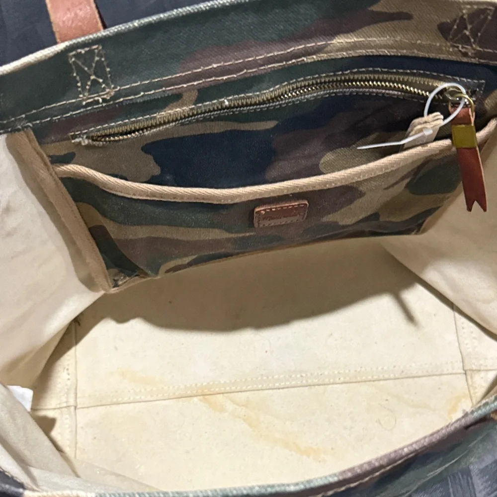 Madewell Camo Canvas bag Leather Handles - Picture 5 of 6